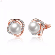 Venta al por mayor hermosa cultivadas de agua dulce vietnam pearl stud pendientes de joyería